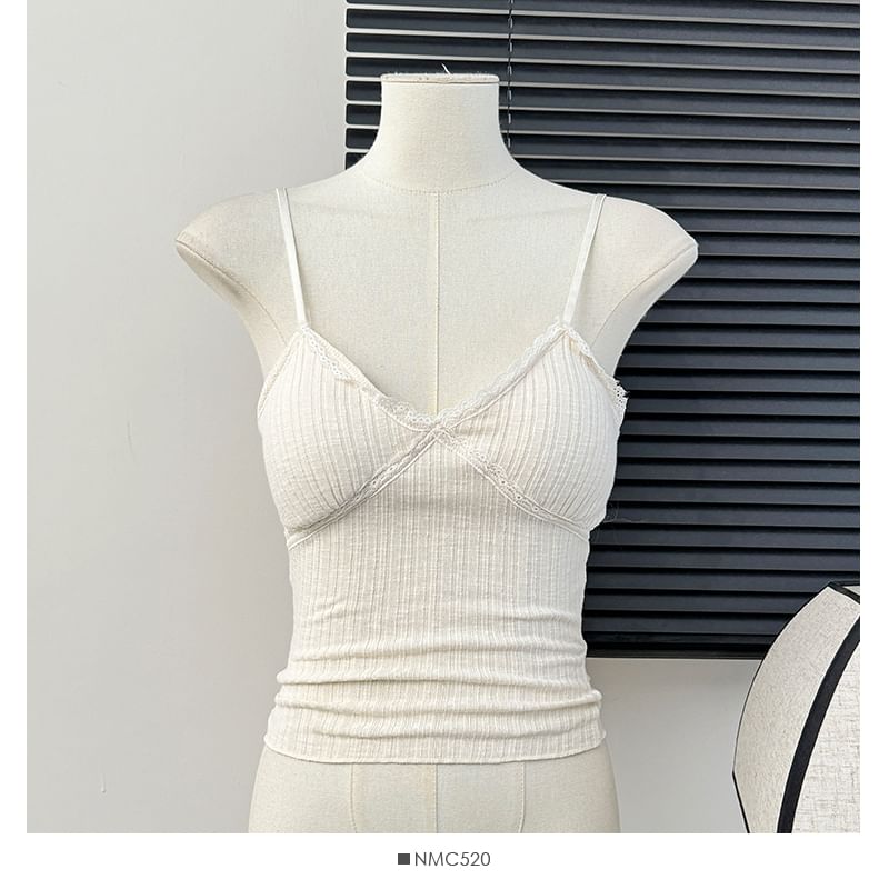 Multicolor Lace-Trim Padded Cami