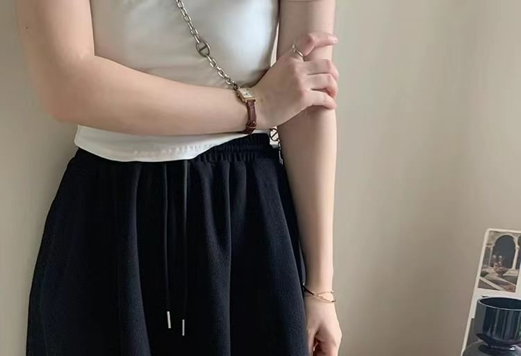 Waist Plain High Skort