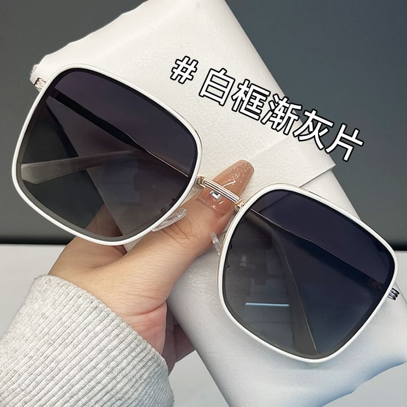 Frame Square Polarized Sunglasses Metal