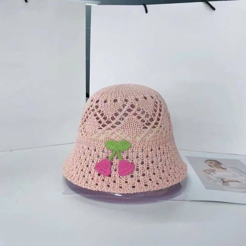 Floral Bucket Embroidered Woven Hat