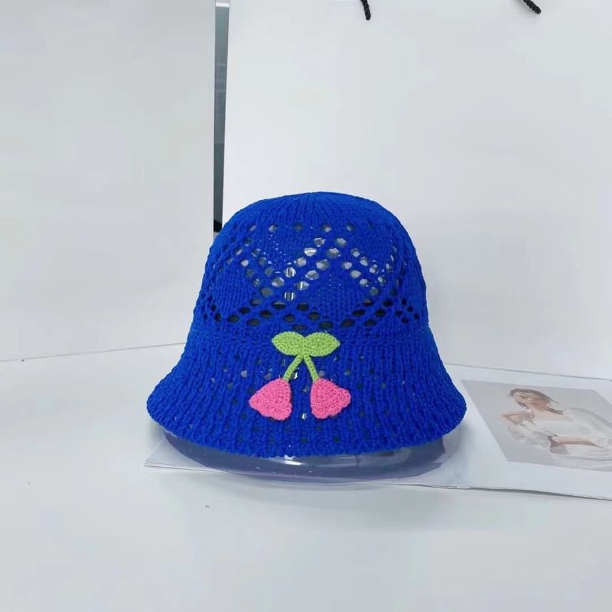 Floral Bucket Embroidered Woven Hat
