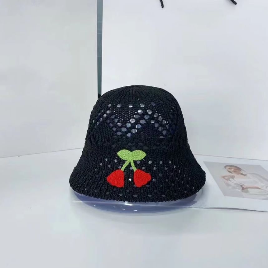 Floral Bucket Embroidered Woven Hat