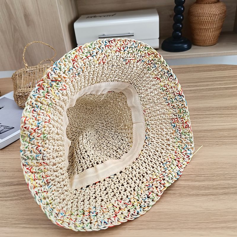 Straw Bucket Melange Hat