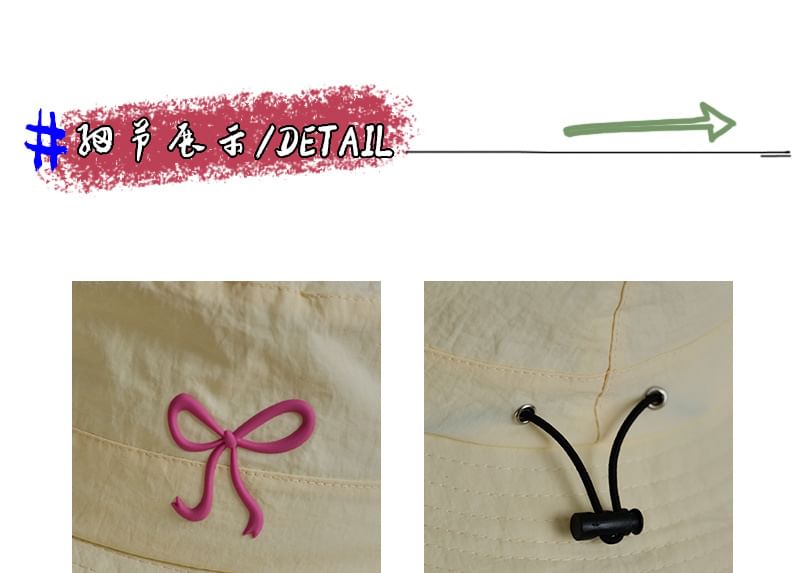 Bow Hat Embroidered Bucket