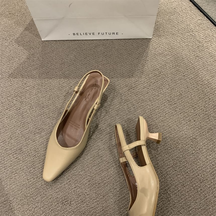 Slingback Sandals Heel Pointy Low