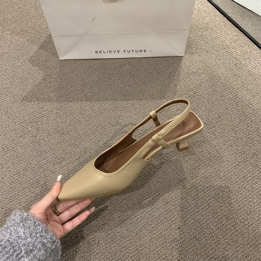 Slingback Sandals Heel Pointy Low