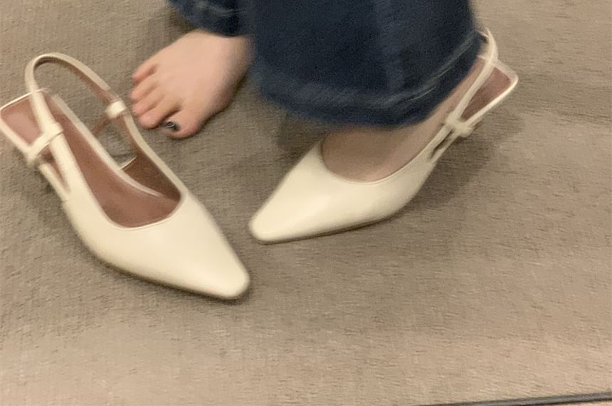 Slingback Sandals Heel Pointy Low