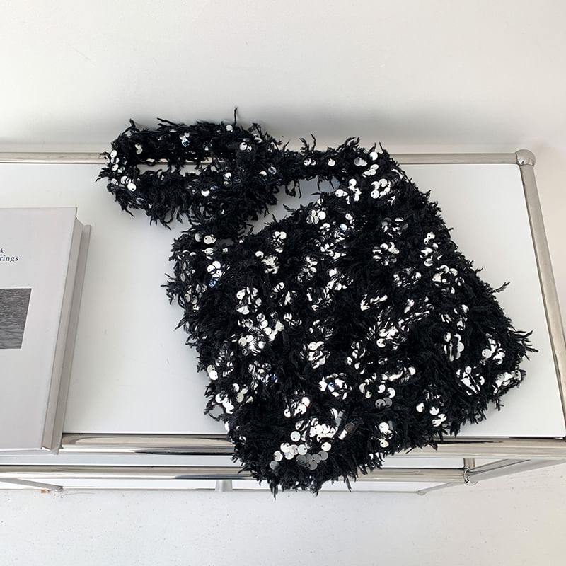 Sequin Fringed Crossbody Bag