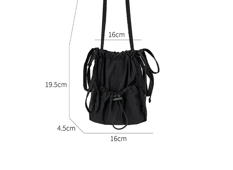 Bag Drawstring Crossbody Nylon Plain