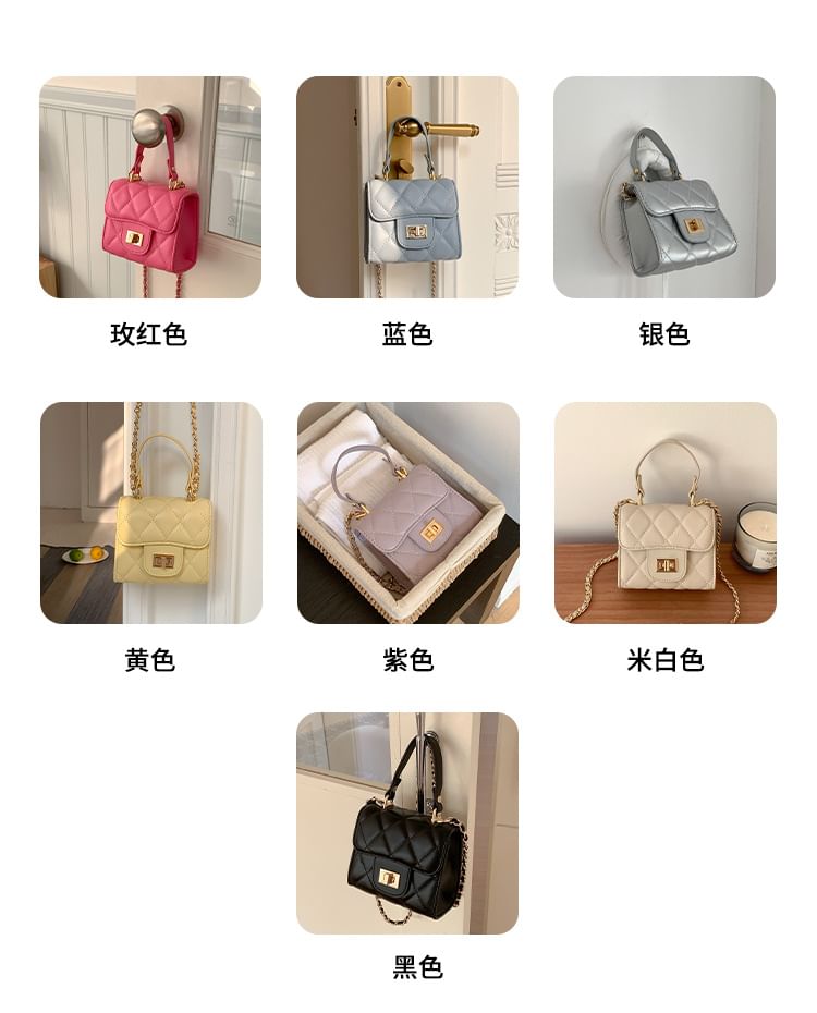 Strap Flap Crossbody Chain Quilted Bag