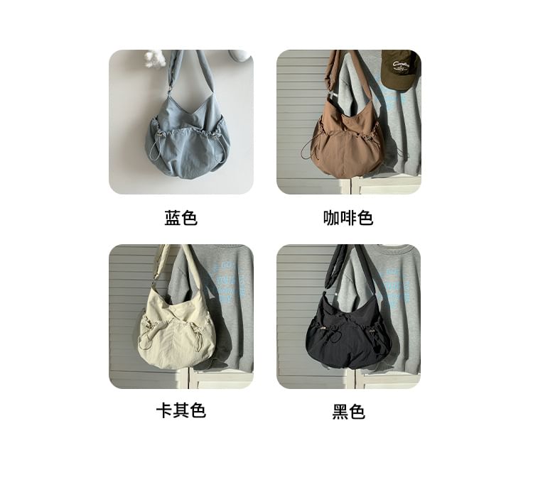 Nylon Crossbody Plain Bag Drawstring