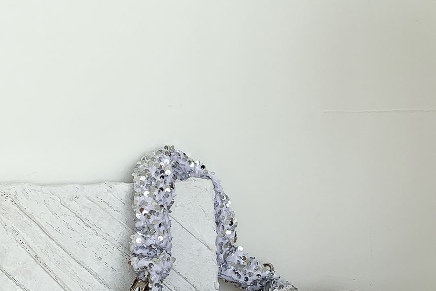 Sequin Handle Crossbody Bag Top