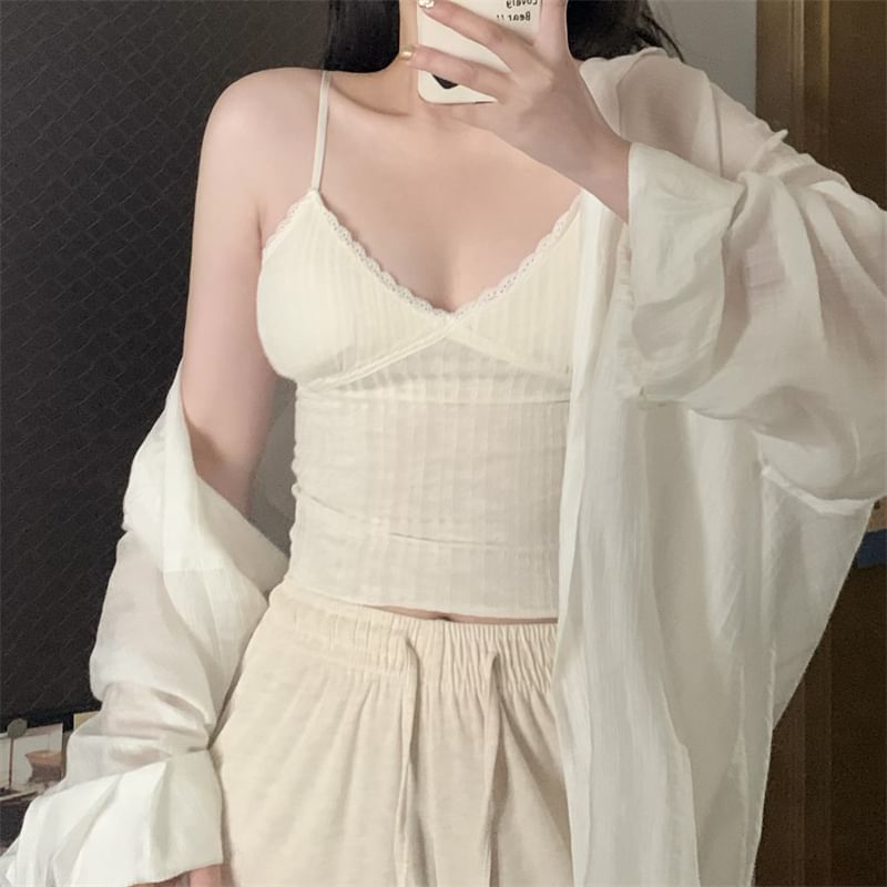 Lace-Panel V-Neck Camisole