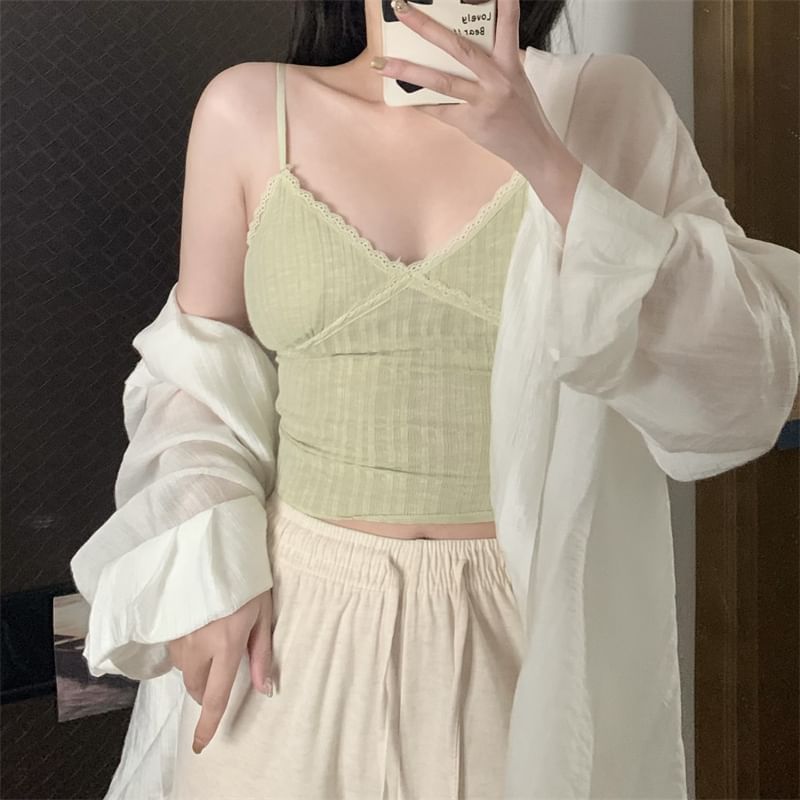 Lace-Panel V-Neck Camisole