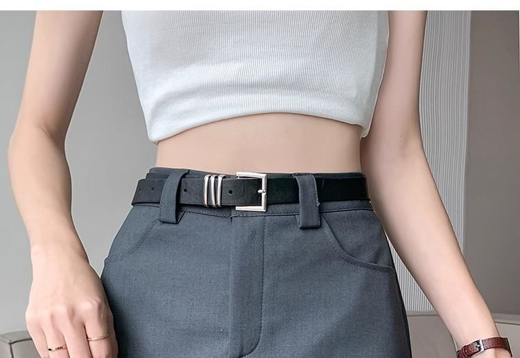 Mini Skirt A-Line Belt + Waist Set: Plain High