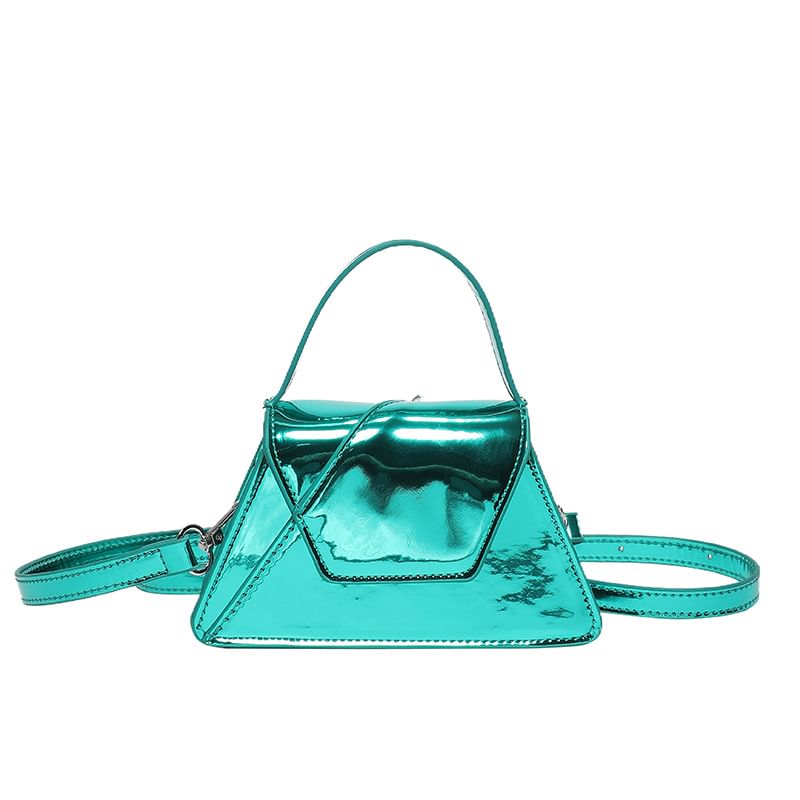 Handle Patent Leather Bag Crossbody Top Flap