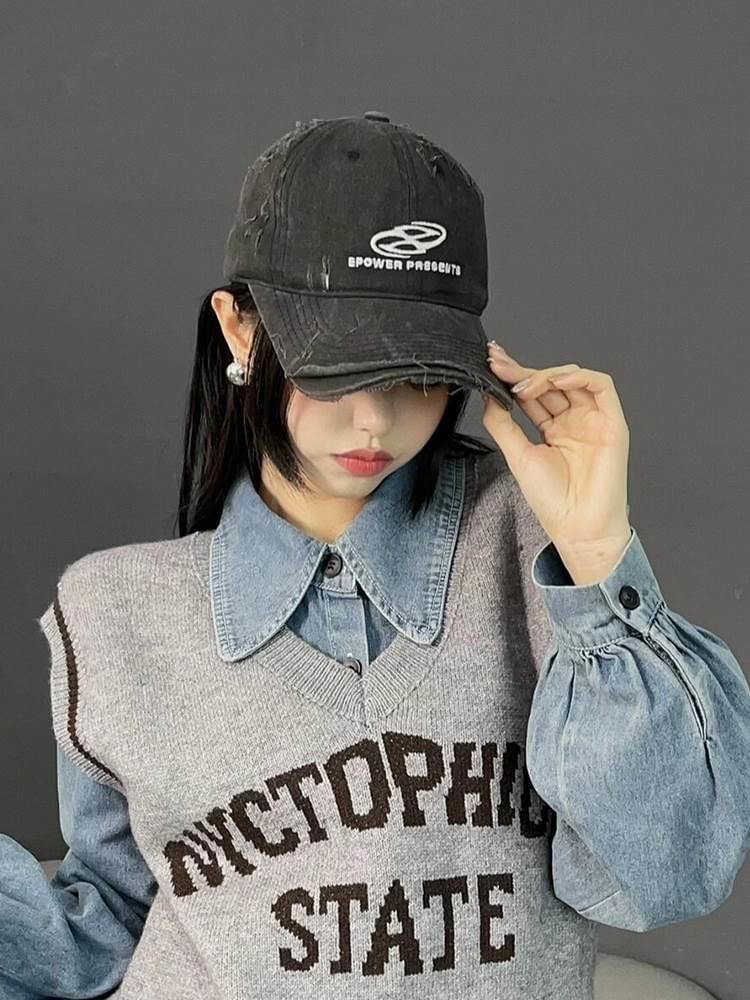 Cap Embroidered Distressed Baseball