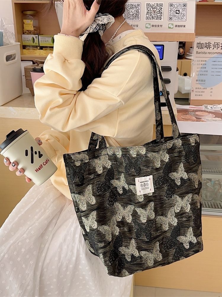 Butterfly Print Tote Bag / Shopping Bag / Pouch