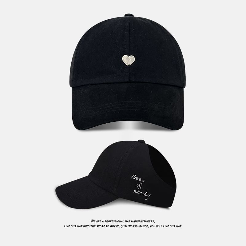Embroidered Cap Heart Baseball