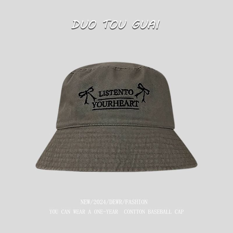 Hat Bucket Embroidered Lettering