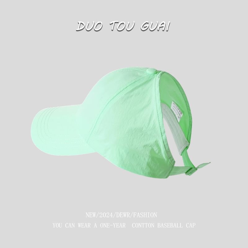 Plain Top Baseball Cap Open