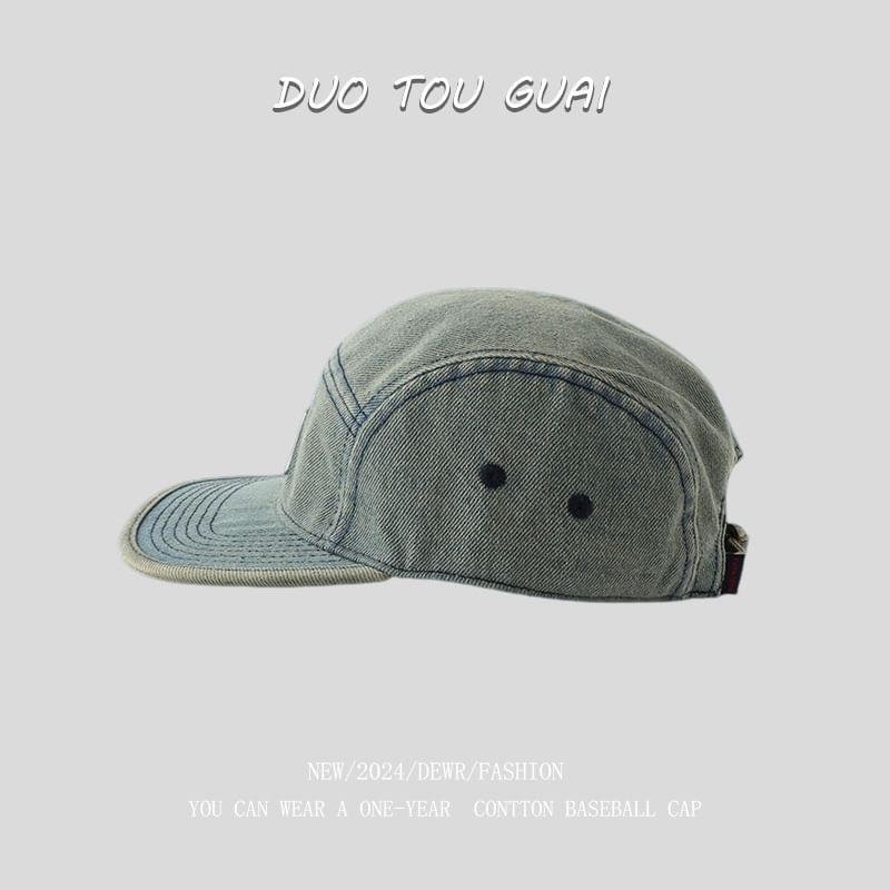 Baseball Denim Cap Washed Applique