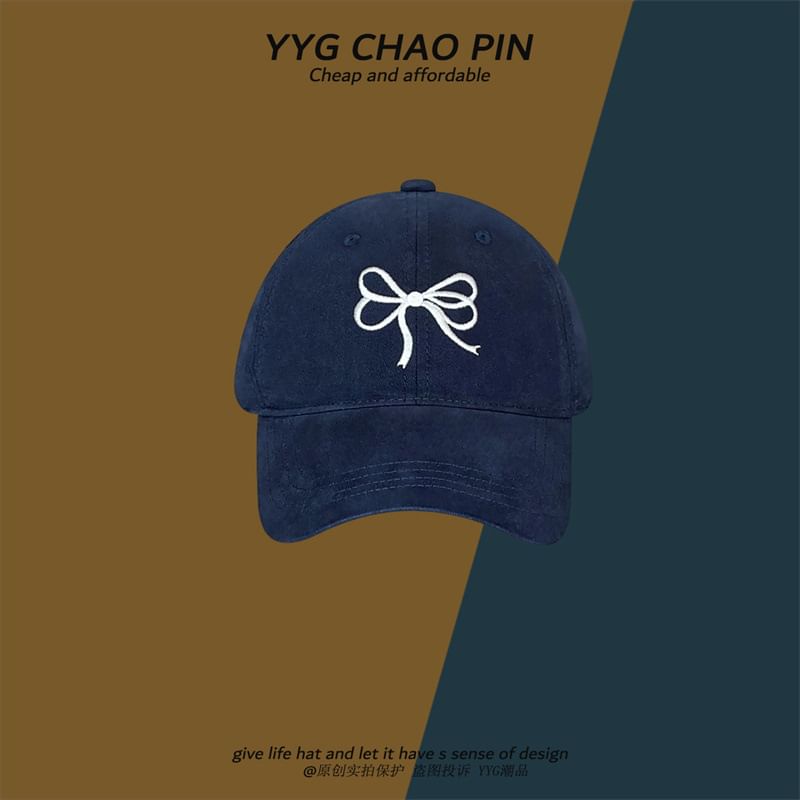 Bow Cap Baseball Embroidered