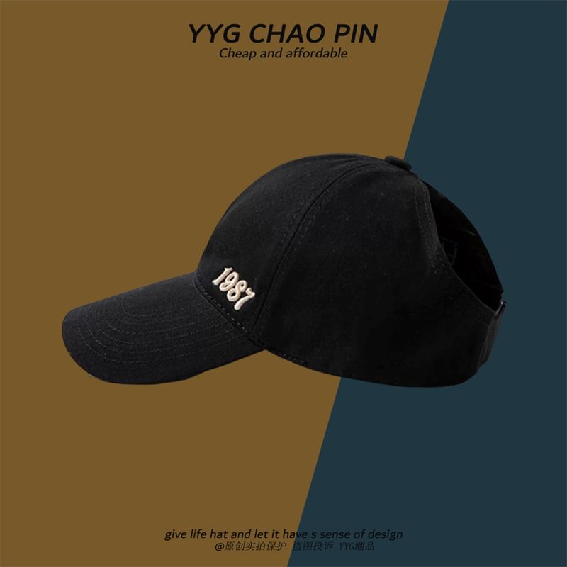 Number Open Embroidered Baseball Top Cap