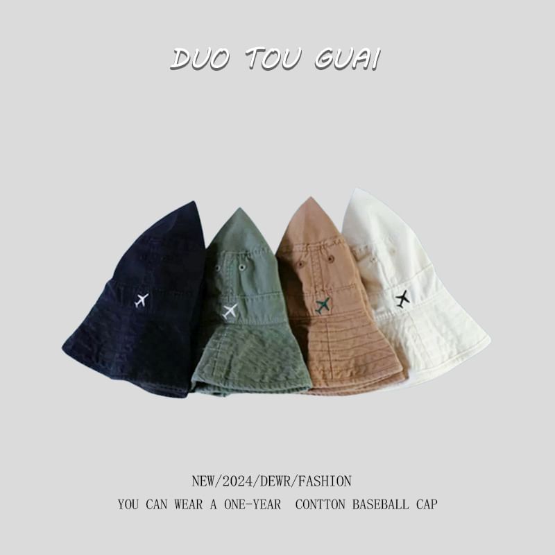 Embroidered Hat Plane Bucket