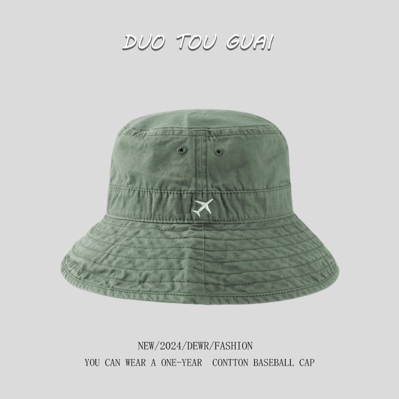 Embroidered Hat Plane Bucket