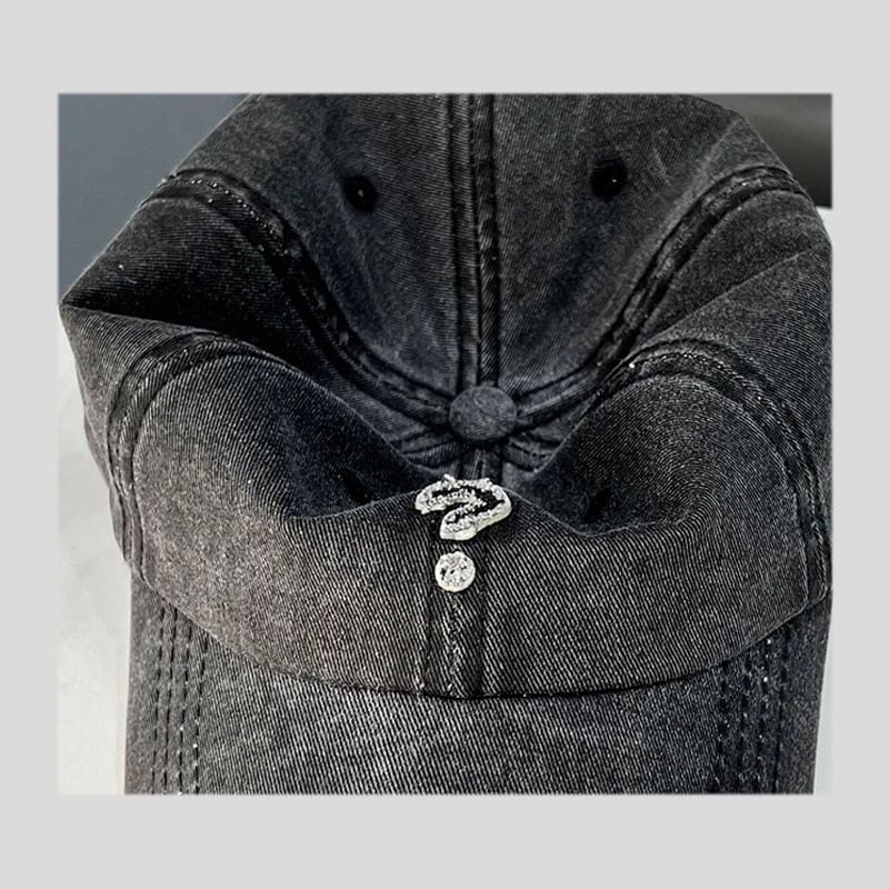 Baseball Question Cap Mark Distressed