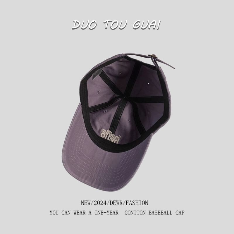 Lettering Embroidered Cap Baseball