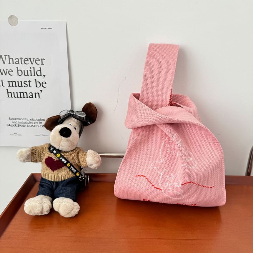 Lettering Knit Bag Tote