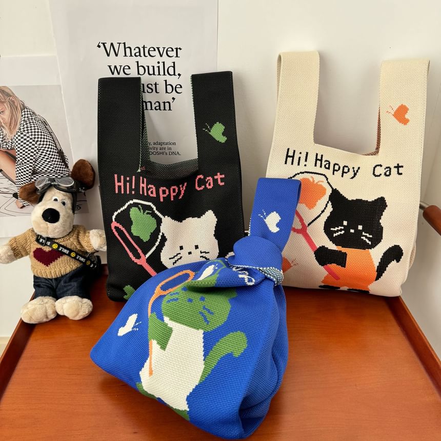 Bag Knit Tote Cat