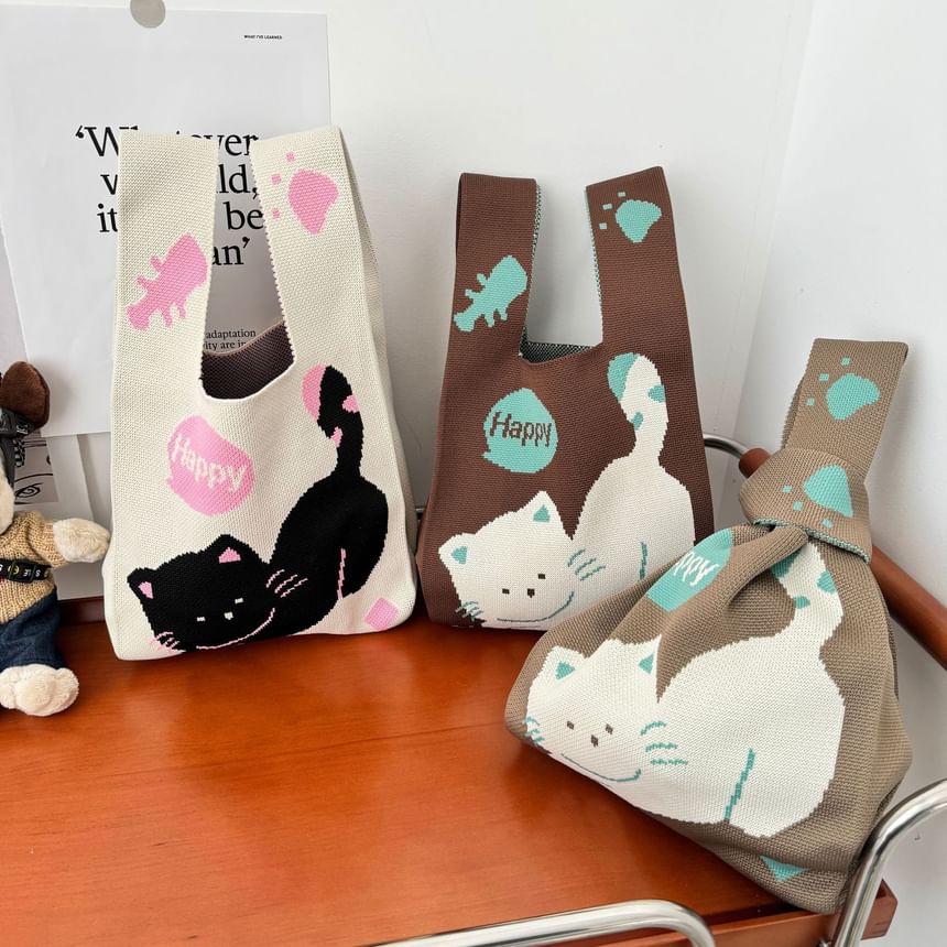 Bag Knit Tote Cat