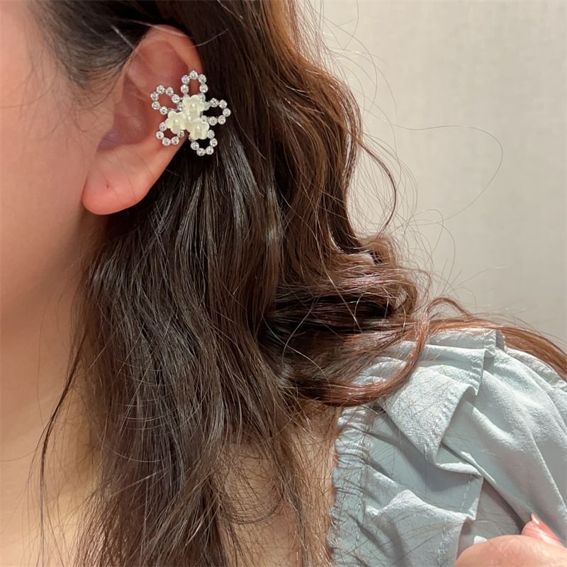 / Floral Cuff Alloy Dragonfly Ear