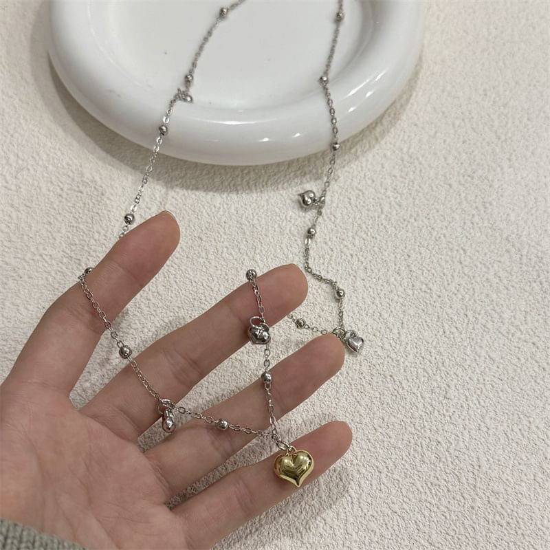 / Floral Choker Pendant Alloy Heart