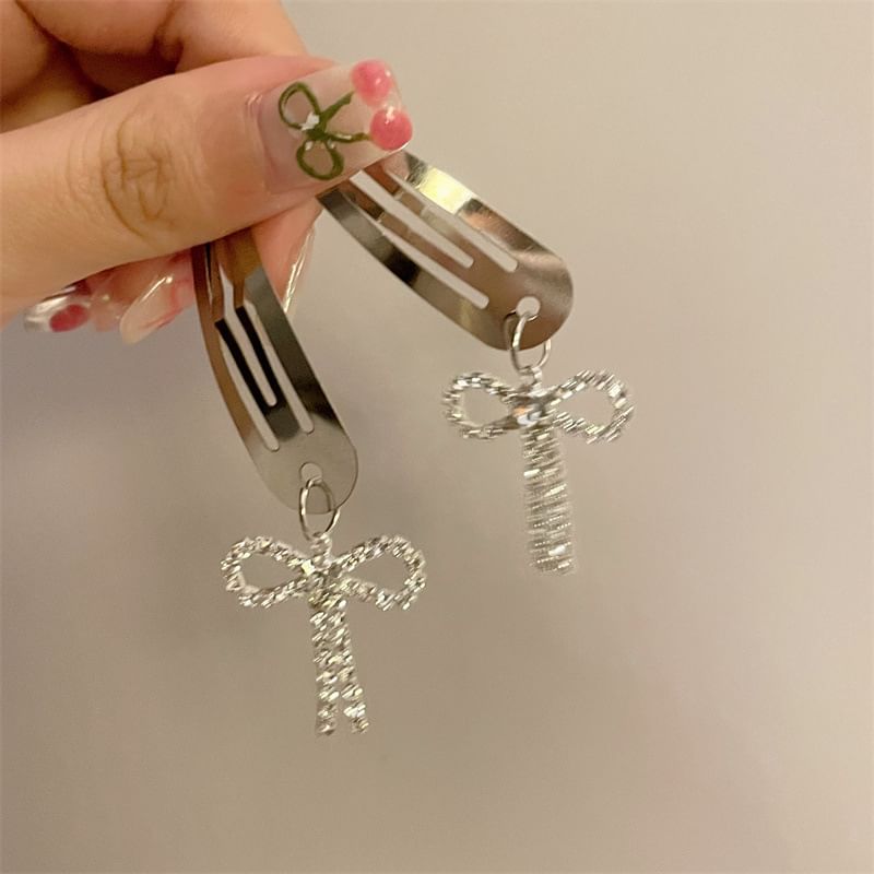 Hair Bow Alloy Rhinestone Clip