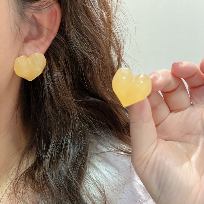 Earring Heart Stud Resin