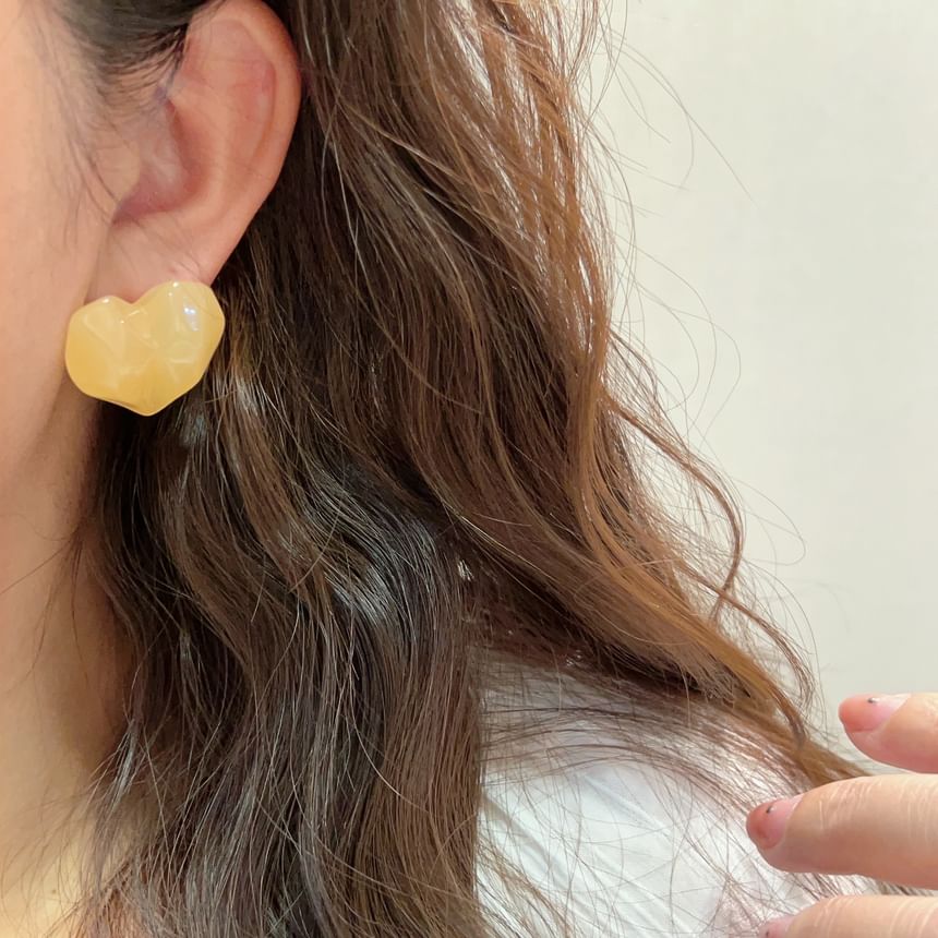 Earring Heart Stud Resin