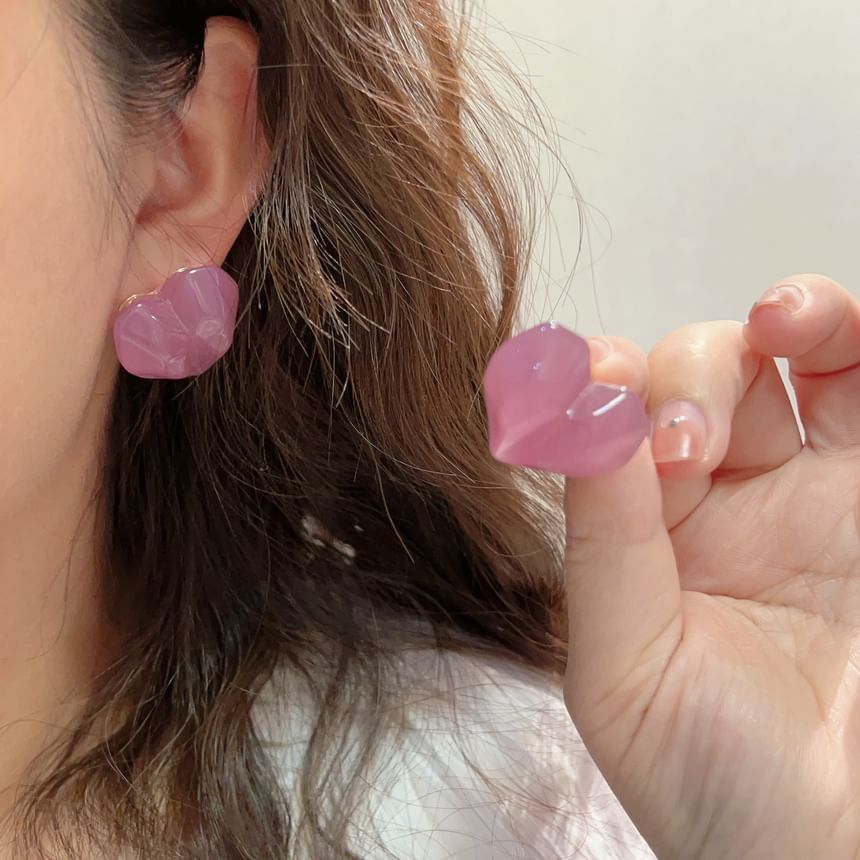 Earring Heart Stud Resin