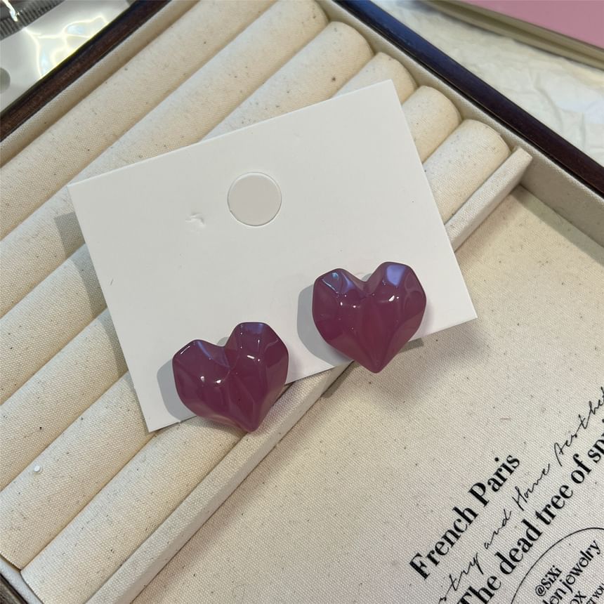 Earring Heart Stud Resin