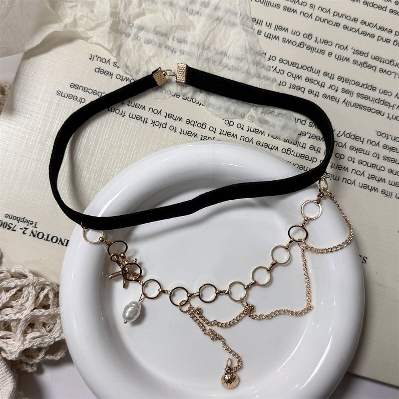 Shell Pearl Starfish Chain Layered Thigh Faux