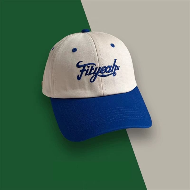 Embroidered Panel Lettering Cap Baseball
