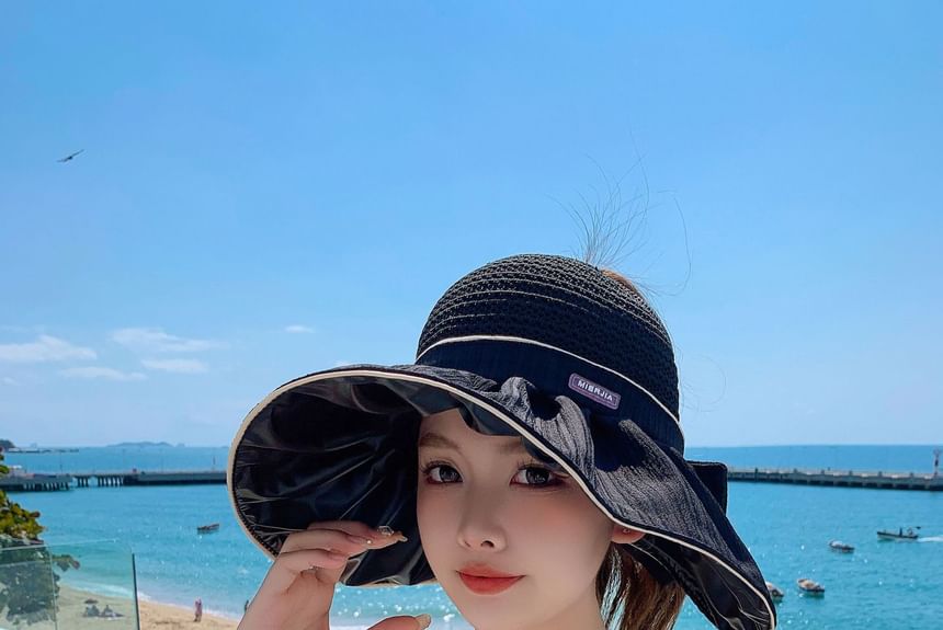 Panel Hat Ruched Bow Sun