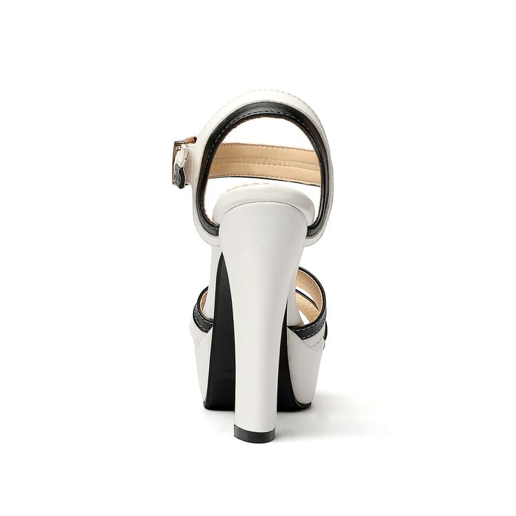 Sandals Chunky Platform Strap Heel Cross