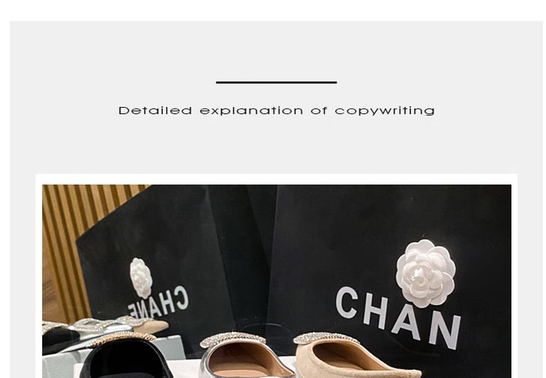 Pointed Toe Rhinestone Accent Flats