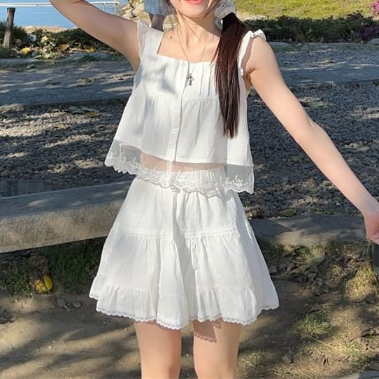 Cami Skirt Trim A-Line High Top Lace Designs) / (Various Waist