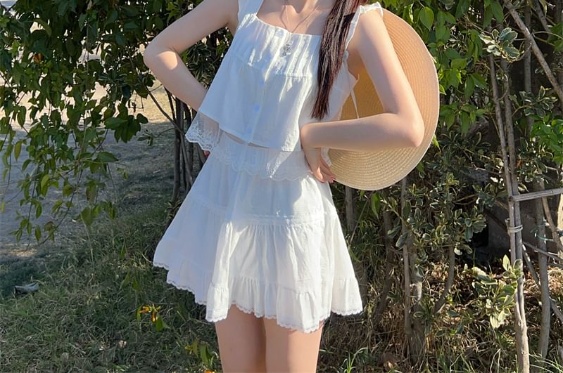 Cami Skirt Trim A-Line High Top Lace Designs) / (Various Waist