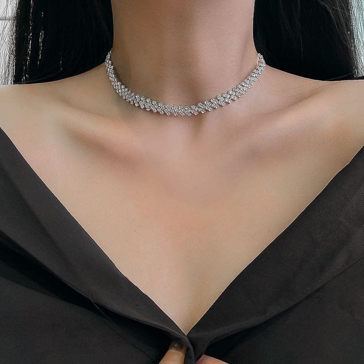 Alloy Rhinestone Choker